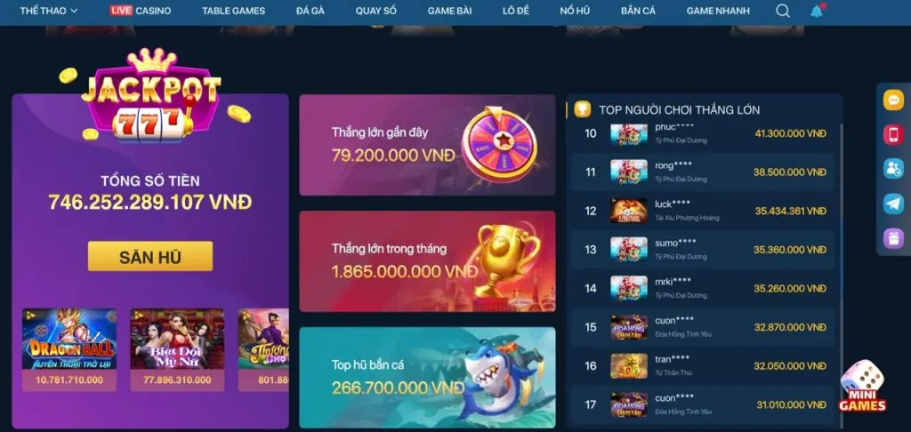 Các trò chơi tại 98bet